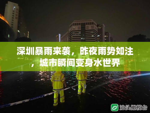 深圳暴雨來襲，昨夜雨勢如注，城市瞬間變身水世界