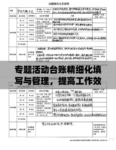 專題活動臺賬精細化填寫與管理，提高工作效率的秘訣