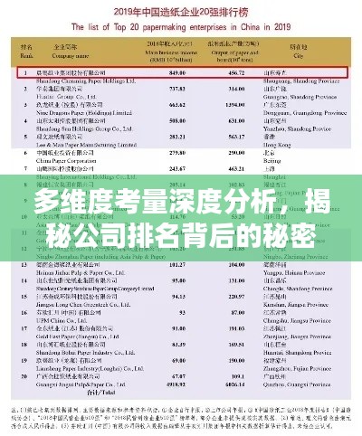 多維度考量深度分析，揭秘公司排名背后的秘密！