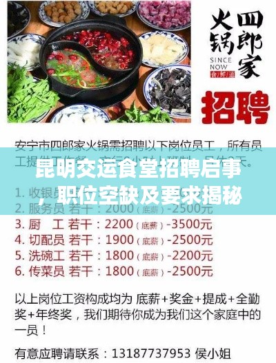 昆明交運(yùn)食堂招聘啟事，職位空缺及要求揭秘