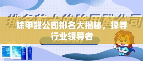 除甲醛公司排名大揭秘，探尋行業(yè)領(lǐng)導(dǎo)者
